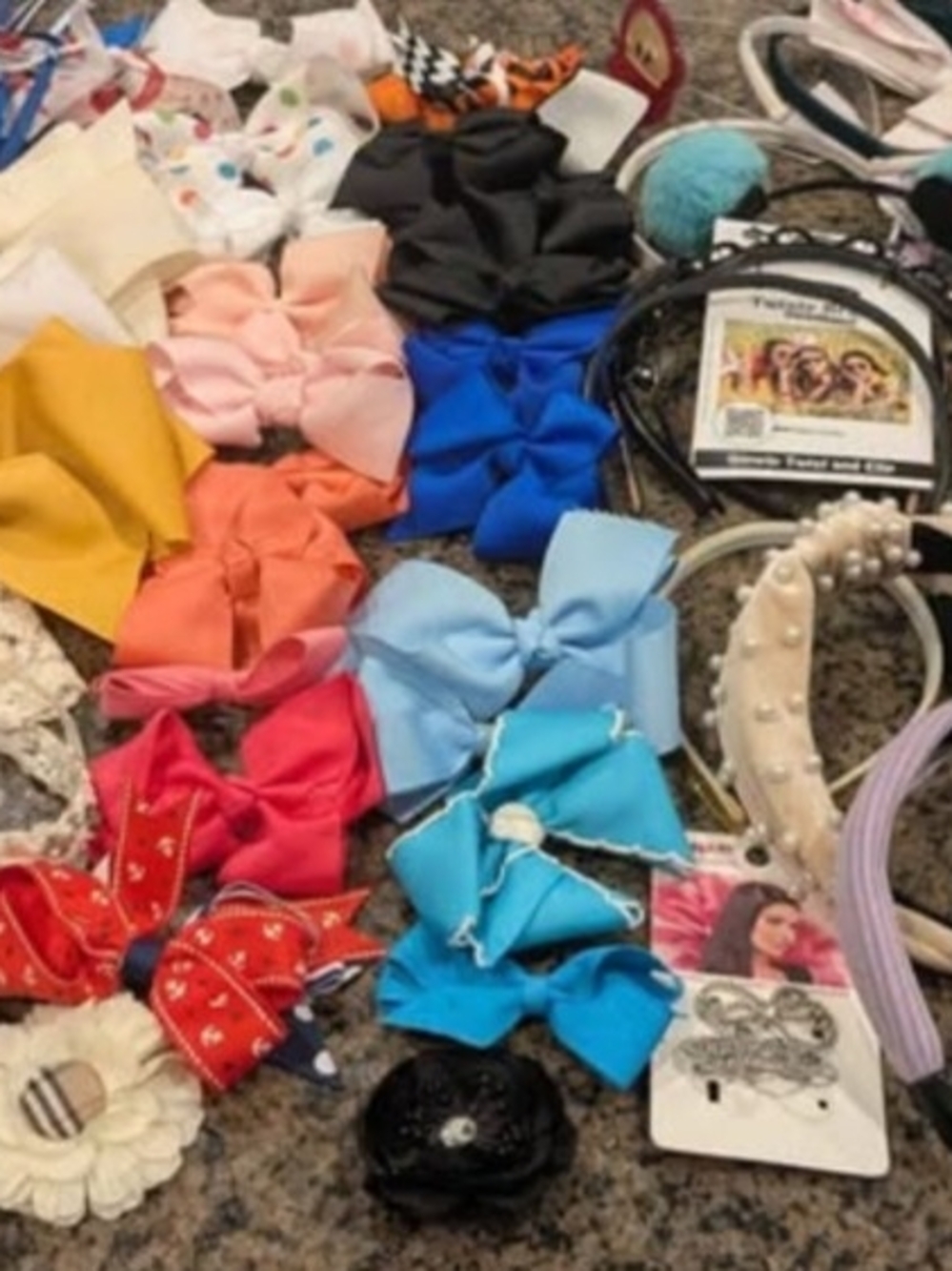 50 Piece Assorted Girls' Hair Bows and Headbands - Multicolor